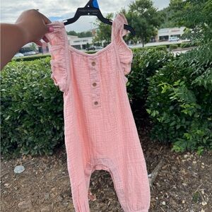 Pink Ruffled Kids Jumpsuit